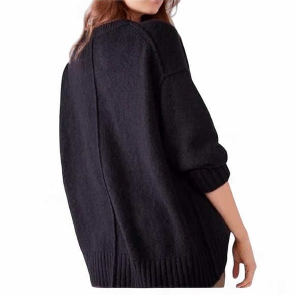 Free People Brookside Tunic Sweater Black XS - Picture 4 of 14